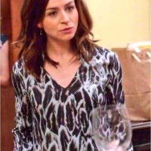 Halston Heritage Blue and Black Blouse